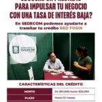 Ofrece SEDECOM microfinanciamientos de hasta 25 mil pesos para impulsar negocios con Red Fosin